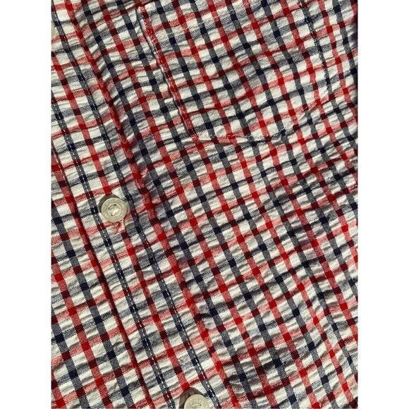 Janie and Jack boys, red and blue checkered, long sleeve button up shirt size 3 - Picture 3 of 4